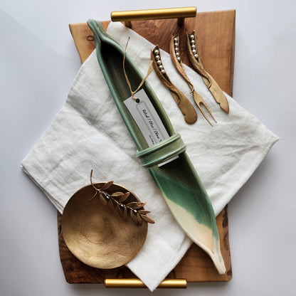 Small Relish, Olive, and Cheese Canoes by Otis Pottery