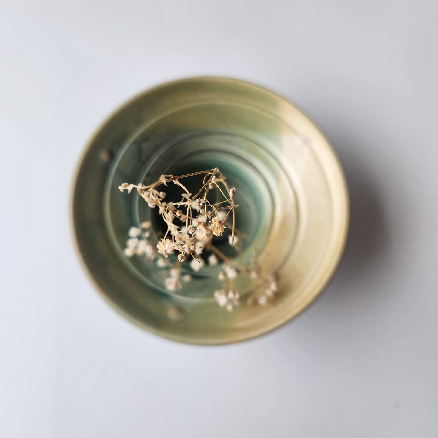 Large Ikebana Vase and Flower Frog by Otis Pottery