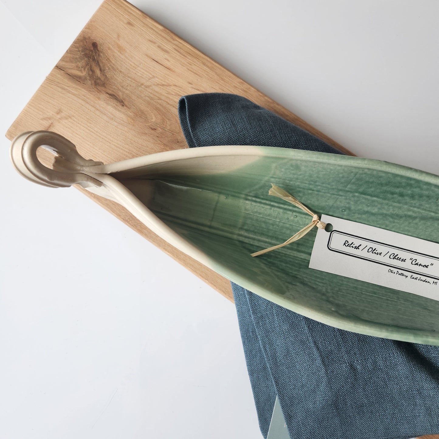 Relish, Olive, or Cheese "Canoe" by Otis Pottery