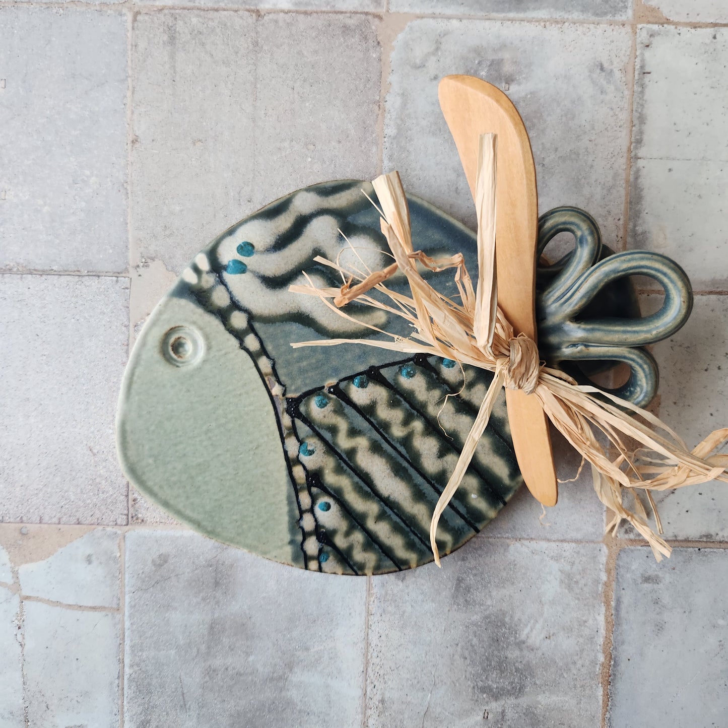 Fish Cheese Plate by Otis Pottery