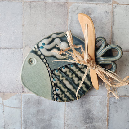 Fish Cheese Plate by Otis Pottery
