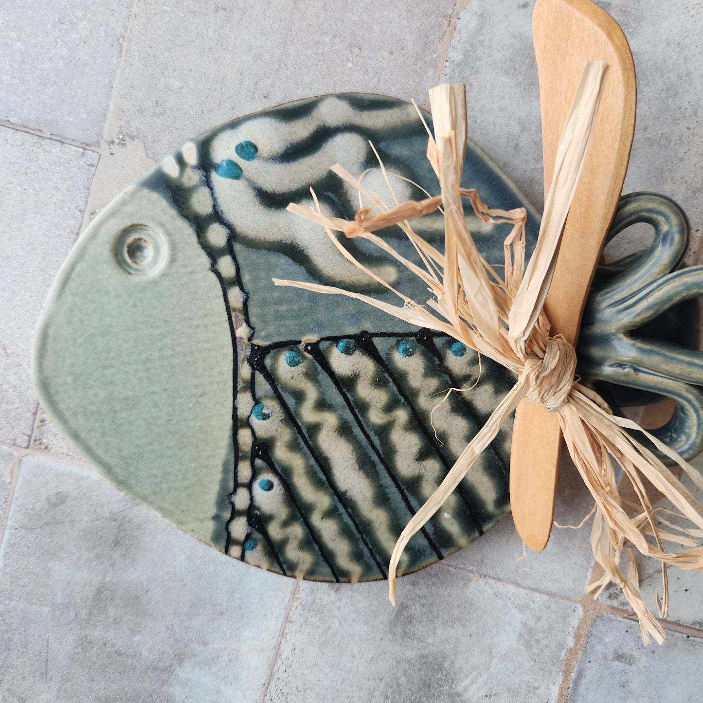 Fish Cheese Plate by Otis Pottery