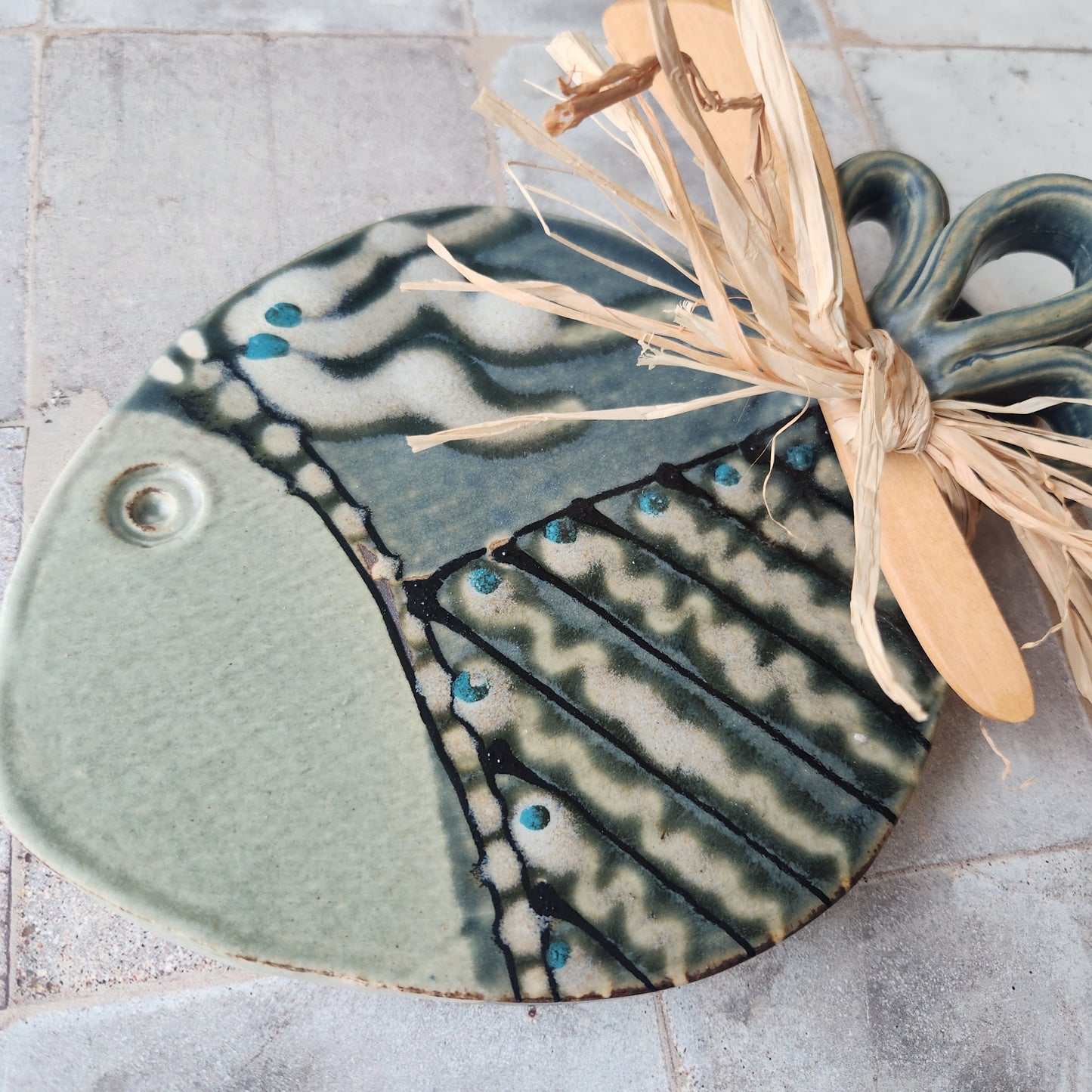 Fish Cheese Plate by Otis Pottery