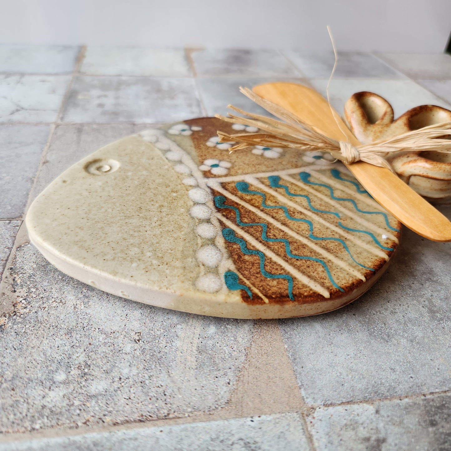 Fish Cheese Plate by Otis Pottery