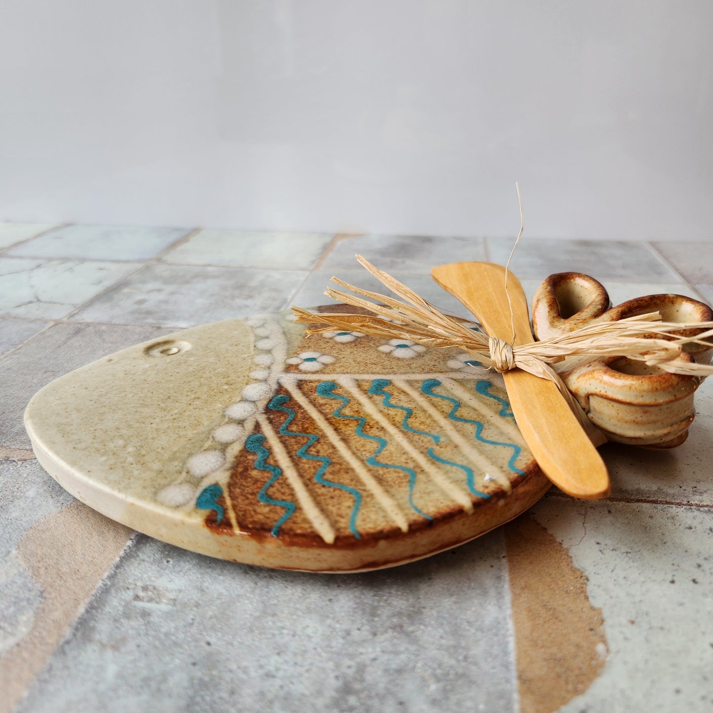 Fish Cheese Plate by Otis Pottery