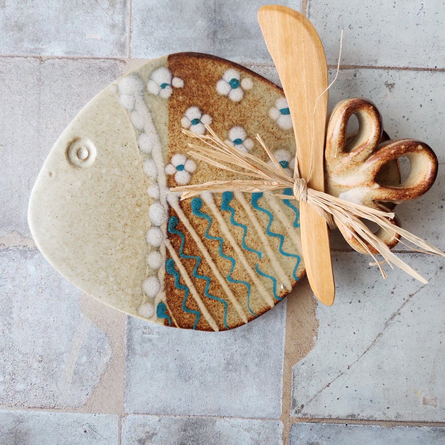 Fish Cheese Plate by Otis Pottery