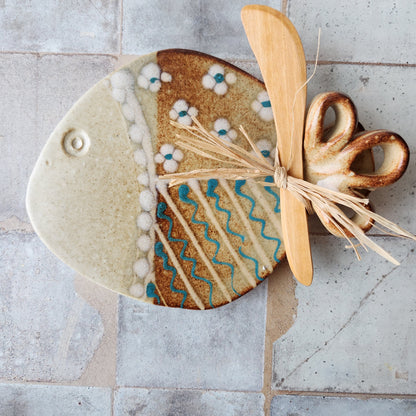 Fish Cheese Plate by Otis Pottery