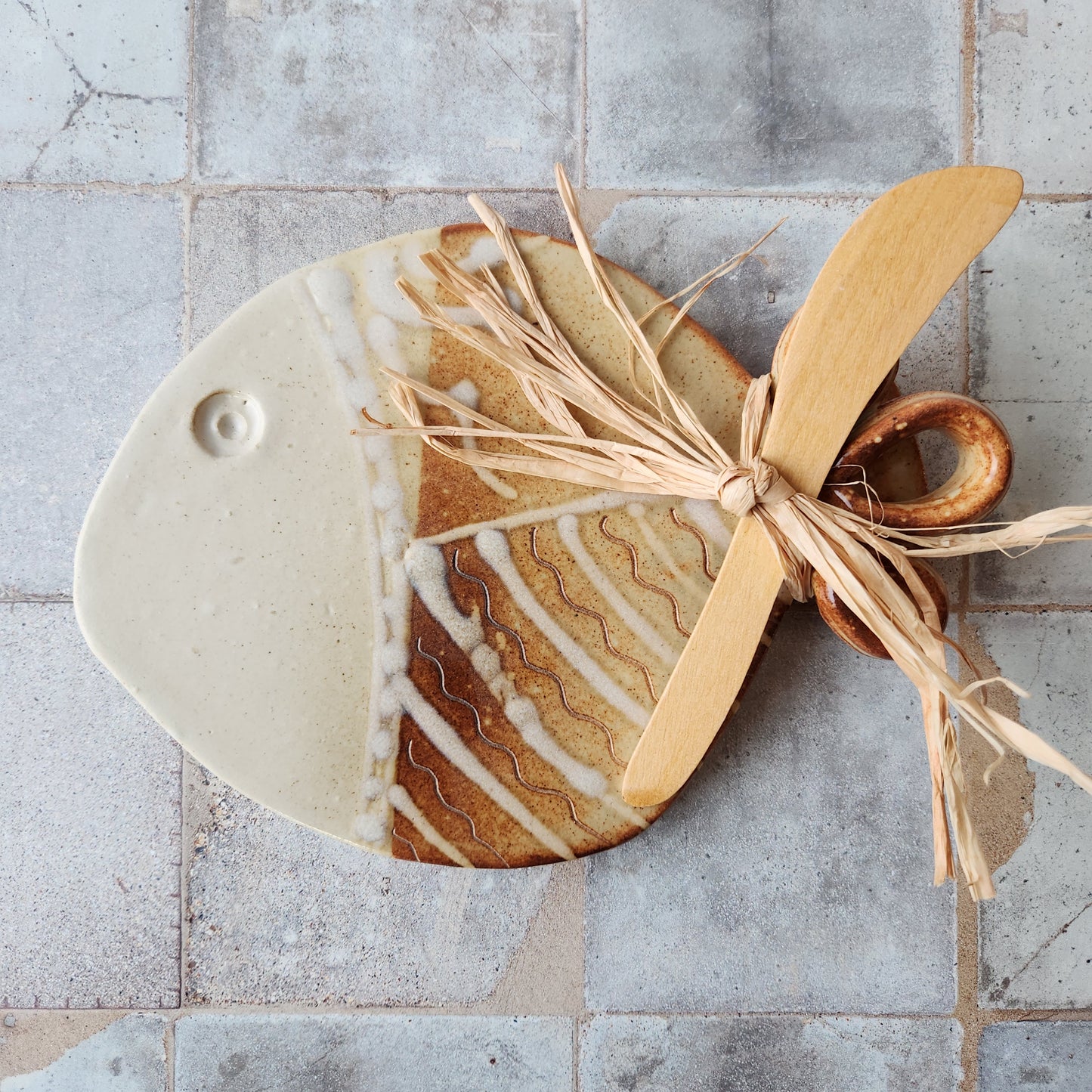 Fish Cheese Plate by Otis Pottery