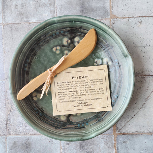 Brie Baker in Teal Cherry Blossoms by Otis Pottery