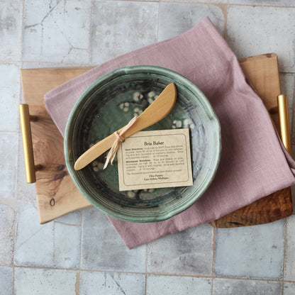 Brie Baker in Teal Cherry Blossoms by Otis Pottery