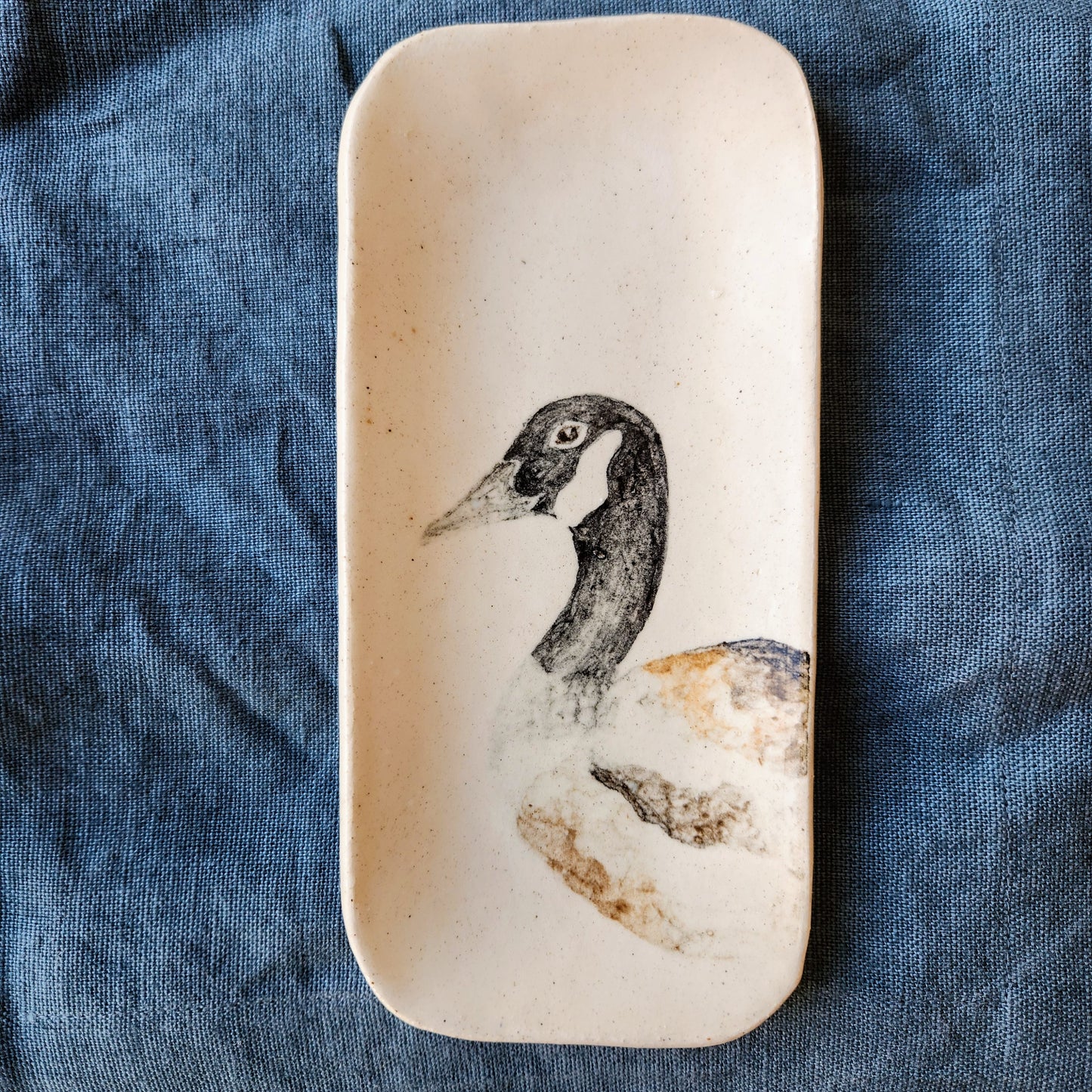 Extra Small Canadian Goose Dish by Jan Toscano