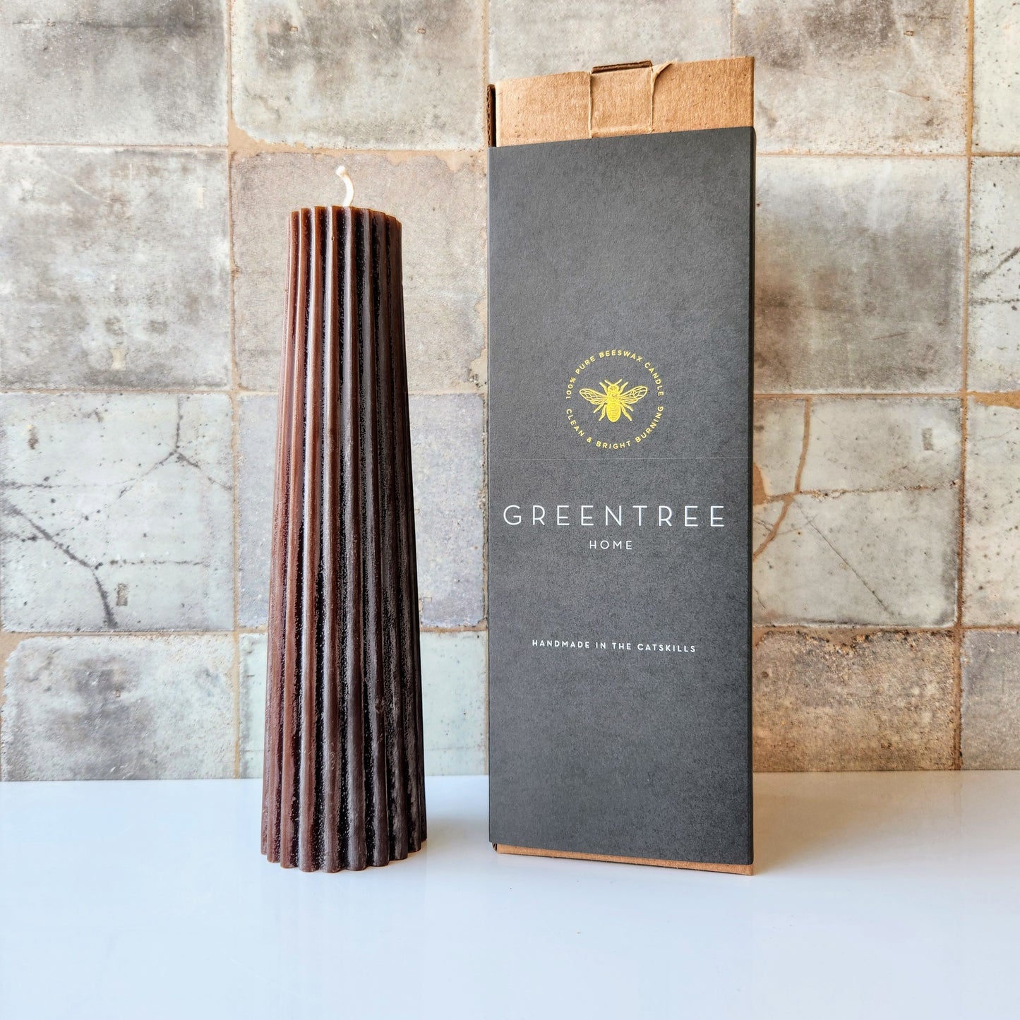 Petite Pillar Beeswax Candle by Greentree Home Candle