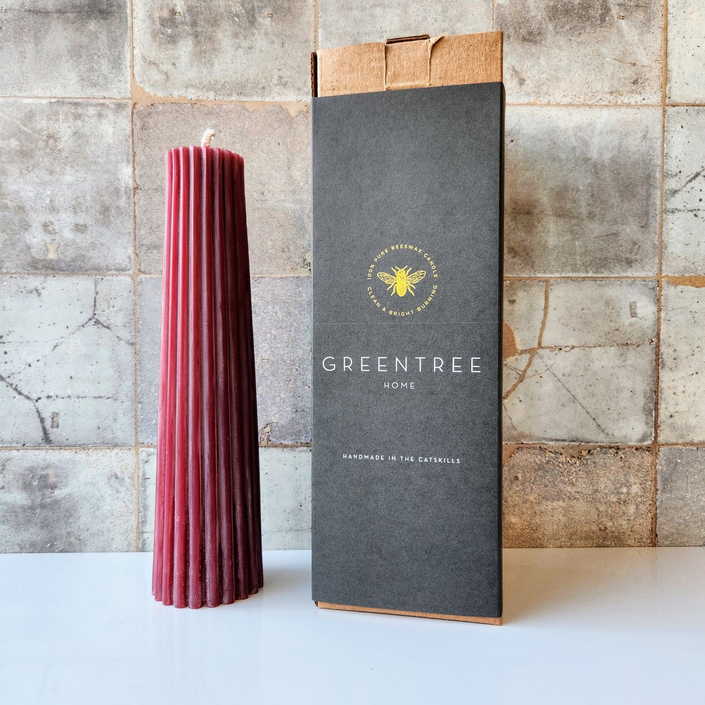 Petite Pillar Beeswax Candle by Greentree Home Candle