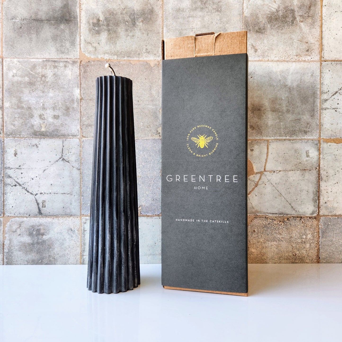 Petite Pillar Beeswax Candle by Greentree Home Candle