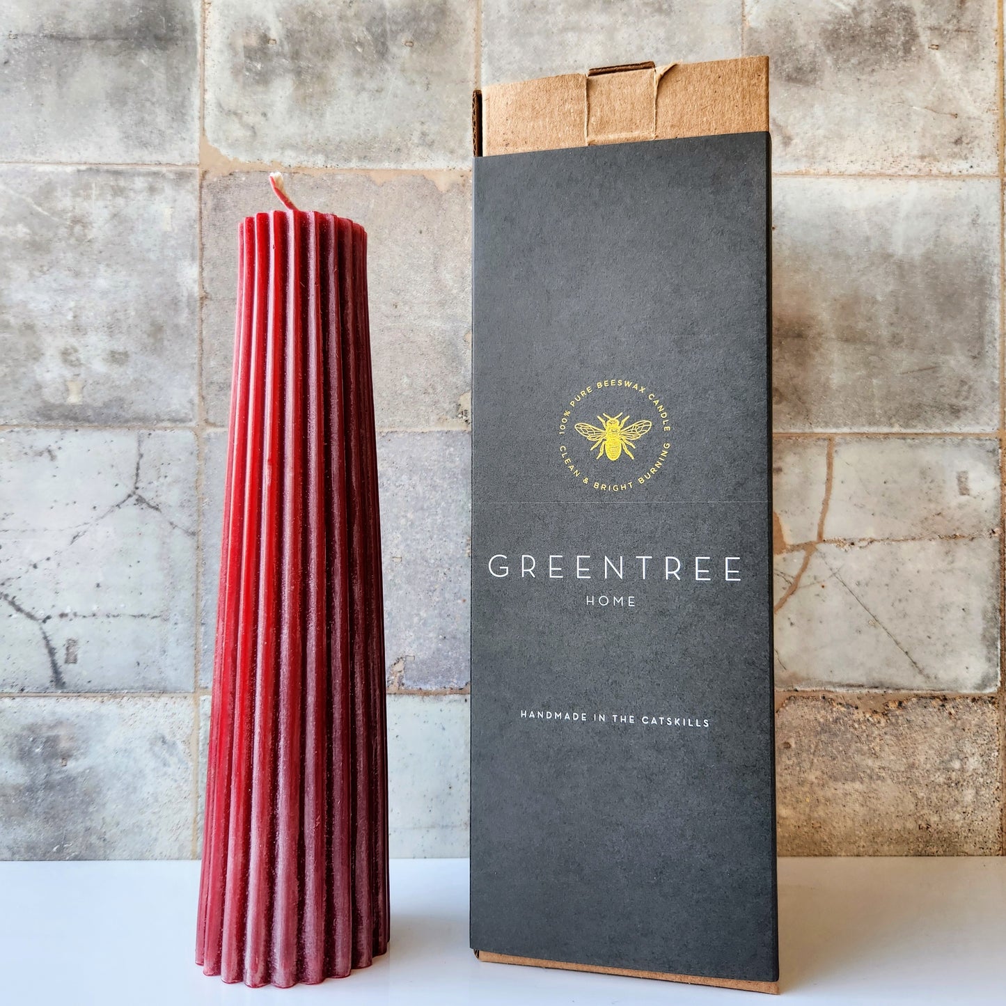 Petite Pillar Beeswax Candle by Greentree Home Candle