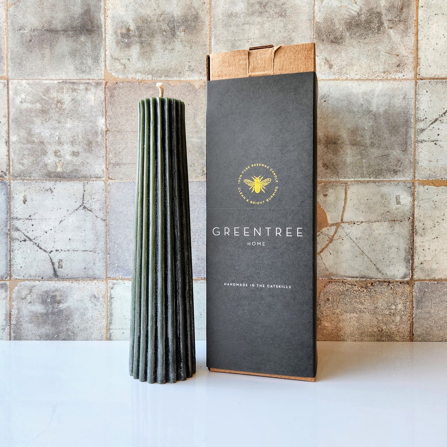 Petite Pillar Beeswax Candle by Greentree Home Candle