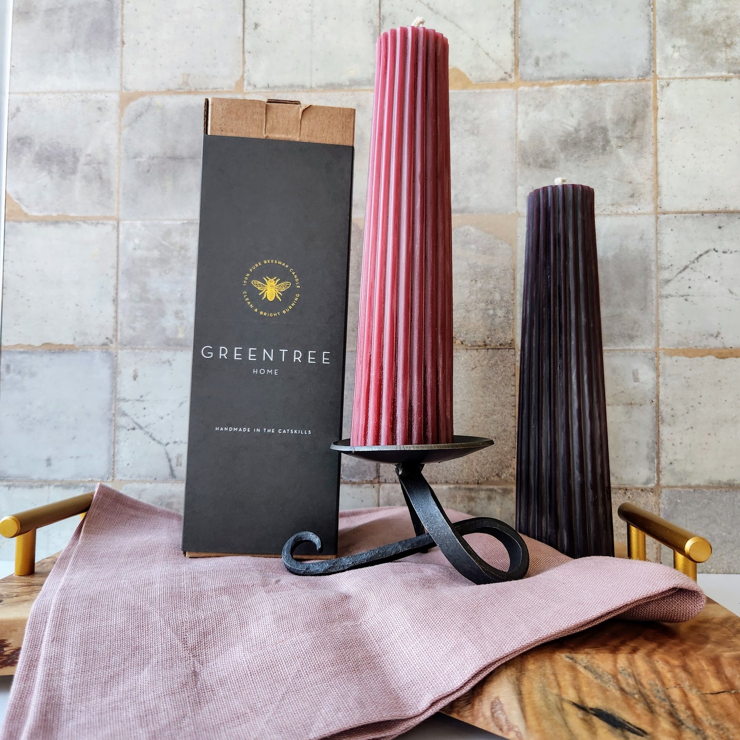Petite Pillar Beeswax Candle by Greentree Home Candle