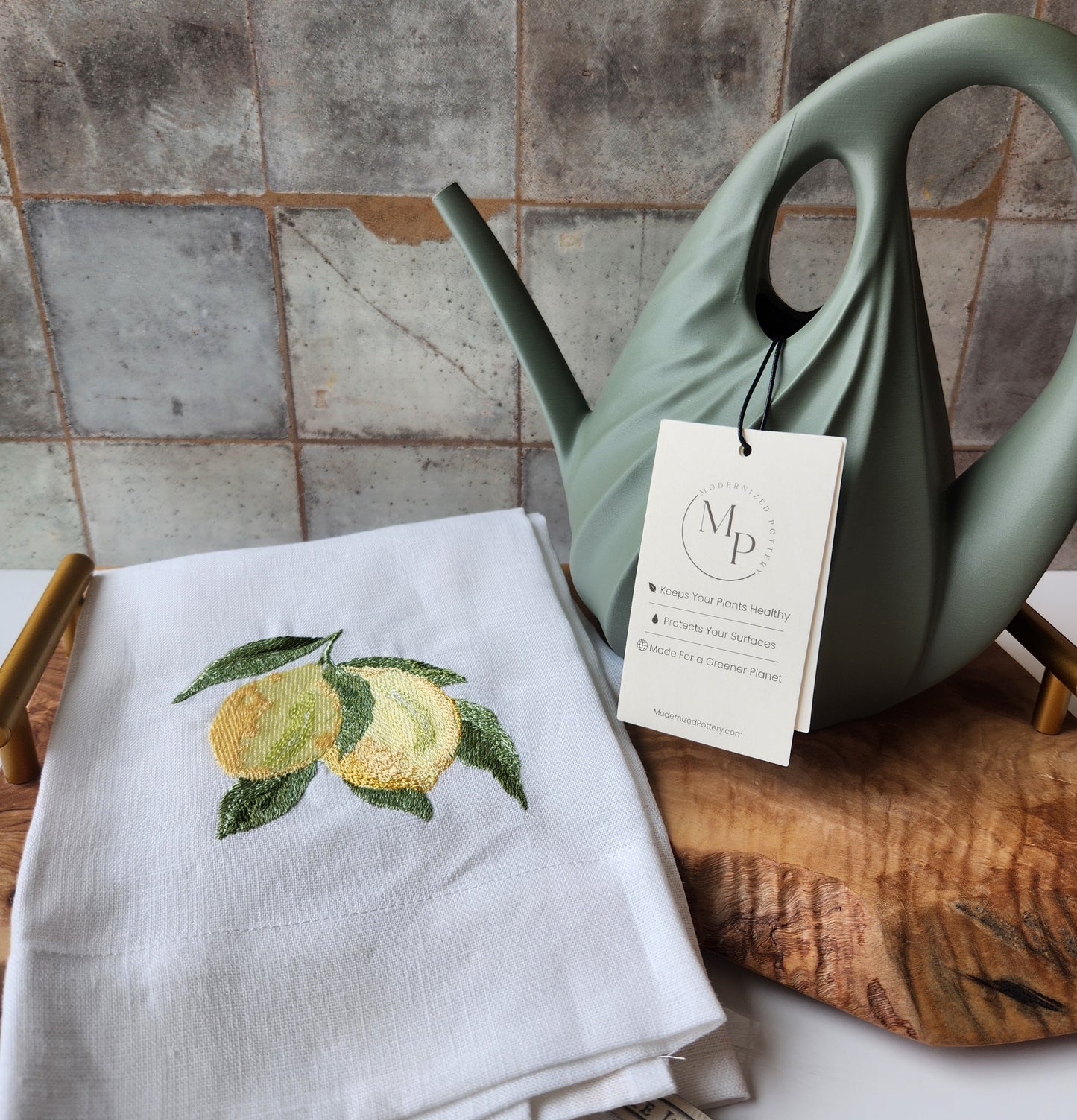 Small Swirl Watering Can by Modernized Pottery