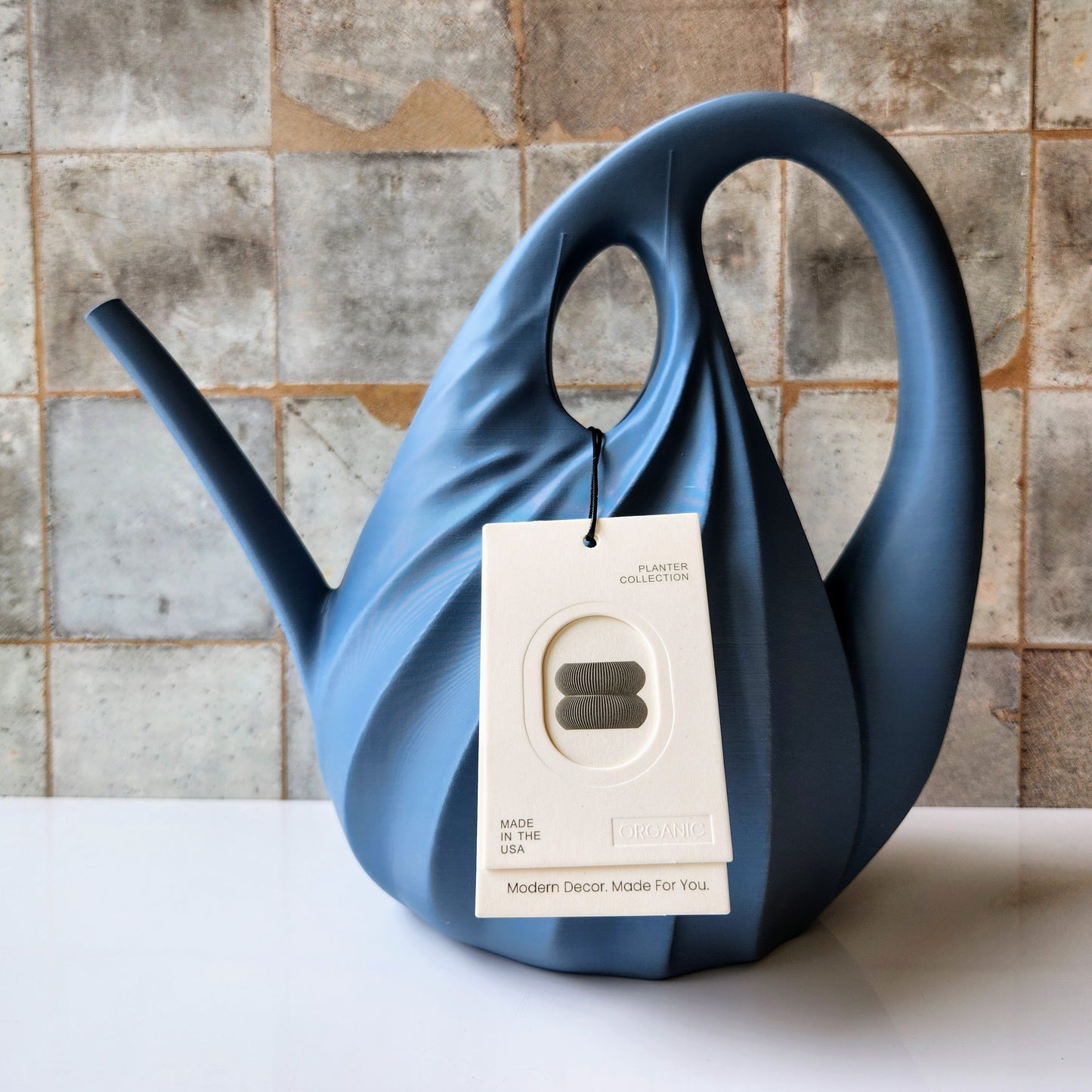 Swirl Watering Can in Blue by Modernized Pottery