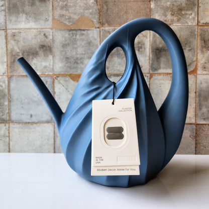 Swirl Watering Can in Blue by Modernized Pottery