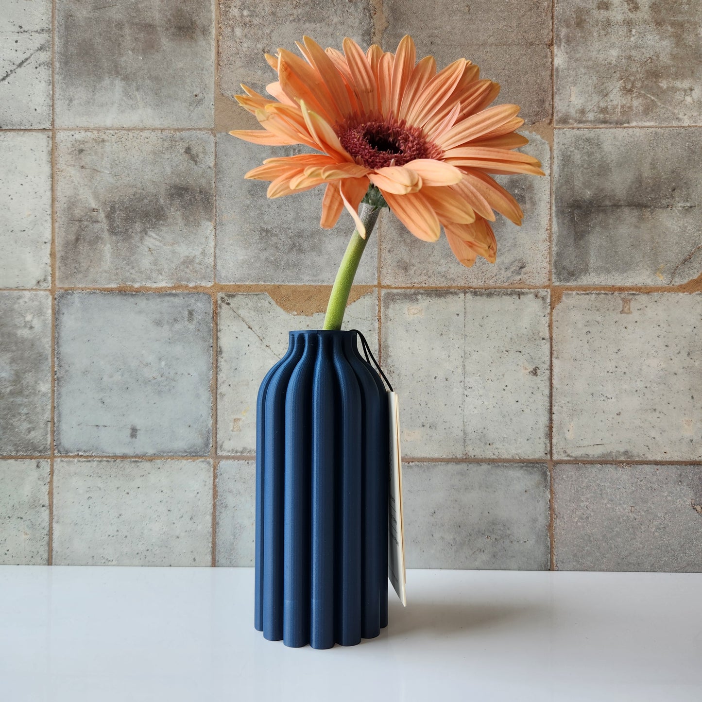 Small Pillar Vase in Navy Blue by Modernized Pottery