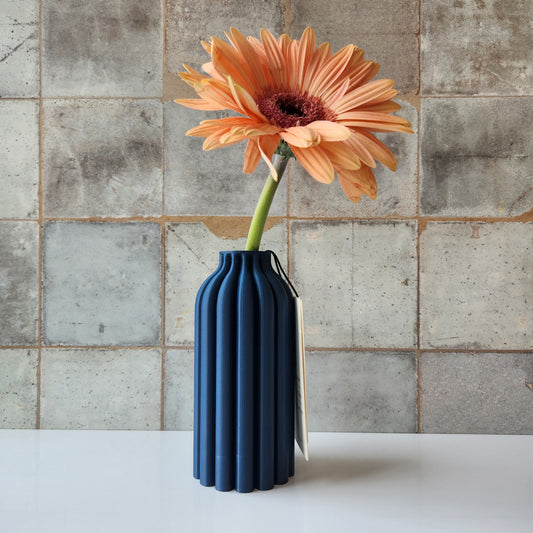 Small Pillar Vase in Navy Blue by Modernized Pottery