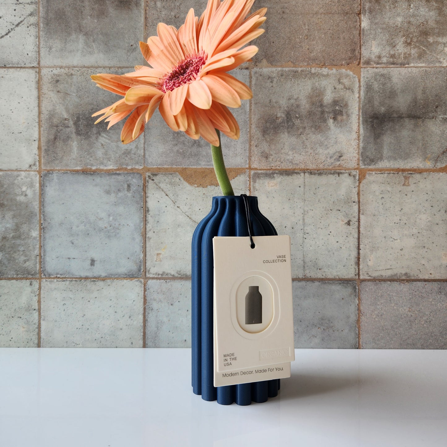Small Pillar Vase in Navy Blue by Modernized Pottery