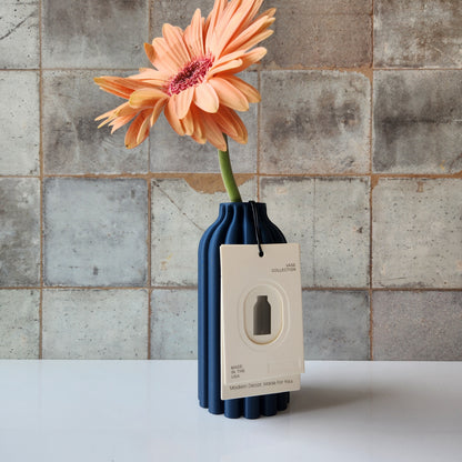 Small Pillar Vase in Navy Blue by Modernized Pottery