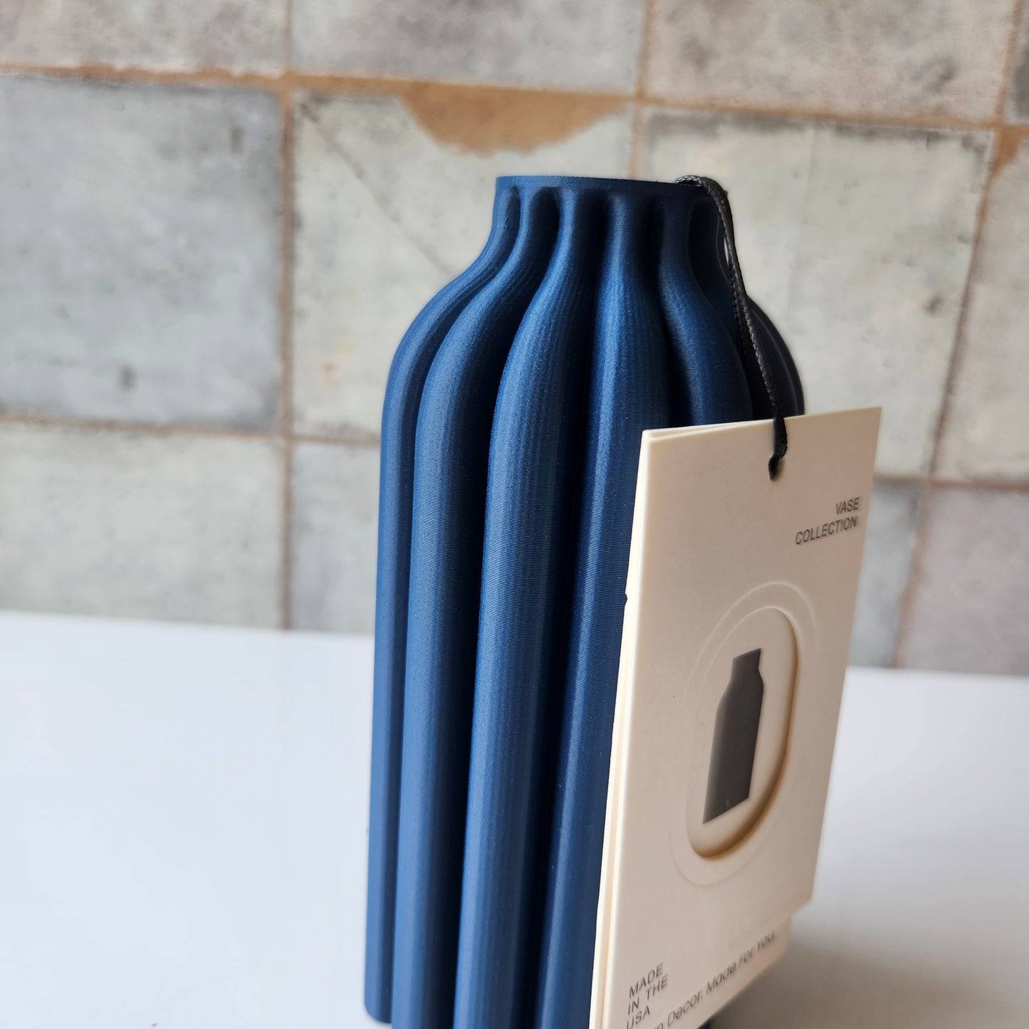 Small Pillar Vase in Navy Blue by Modernized Pottery