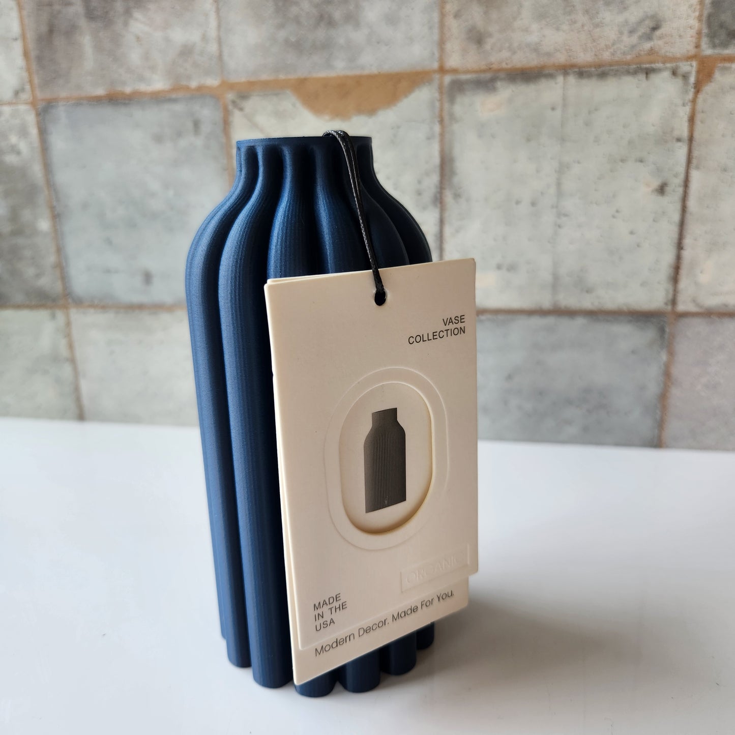 Small Pillar Vase in Navy Blue by Modernized Pottery