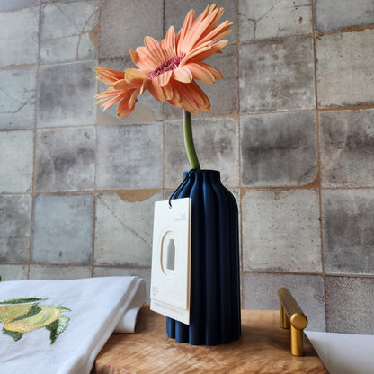 Small Pillar Vase in Navy Blue by Modernized Pottery