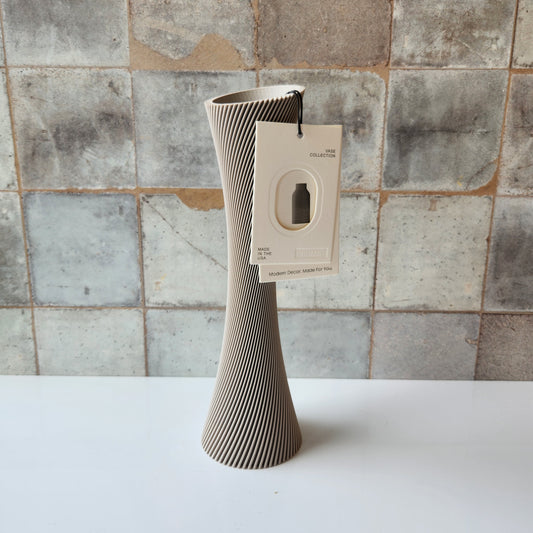Spiral Rose Vase in Muted White by Modernized Pottery