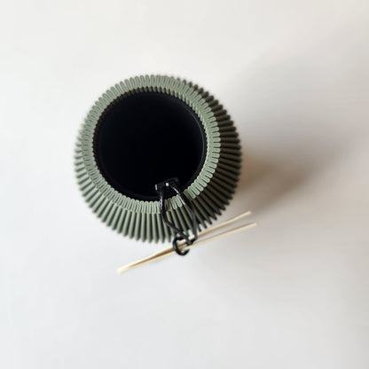 Small Bottle Vase in Green by Modernized Pottery