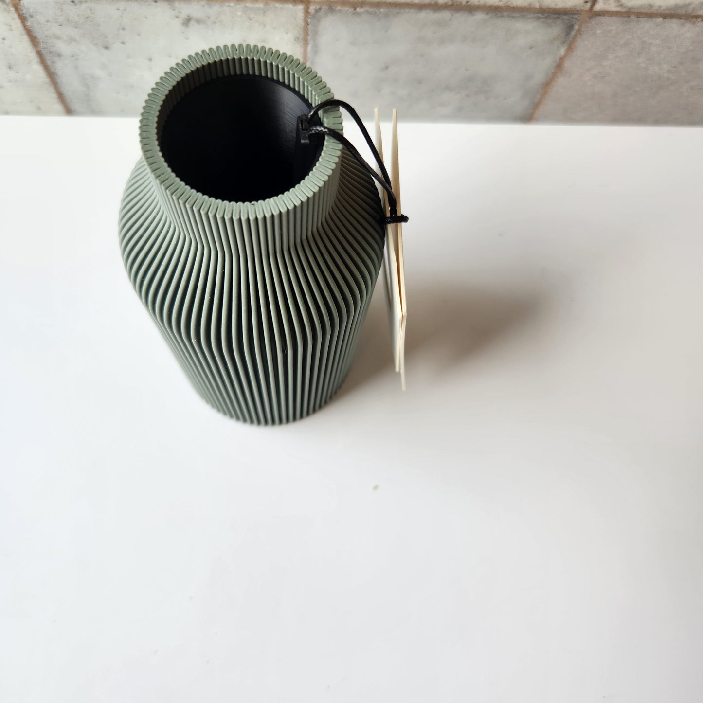 Small Bottle Vase in Green by Modernized Pottery