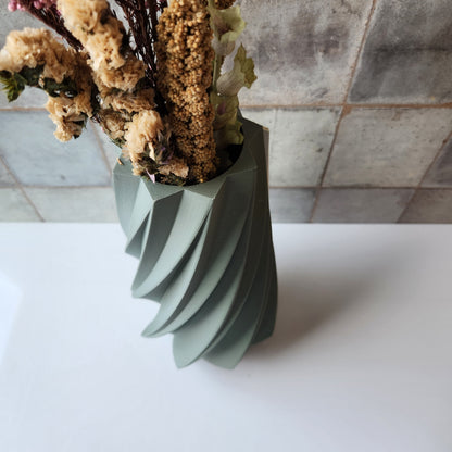 Large Timber Vase in Green by Modernized Pottery