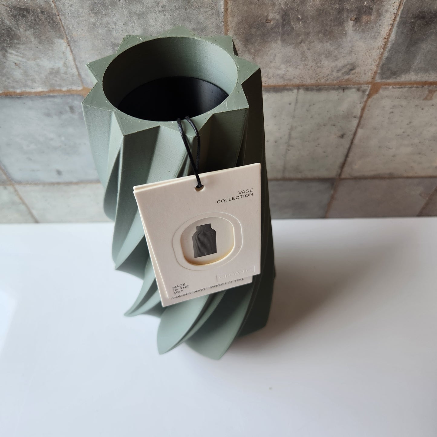 Large Timber Vase in Green by Modernized Pottery