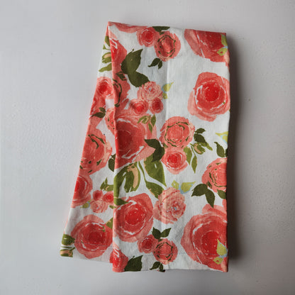 Linen Towel For Kitchen or Bath in "Rosette" by Glass Muriel