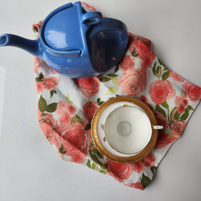 Linen Towel For Kitchen or Bath in "Rosette" by Glass Muriel