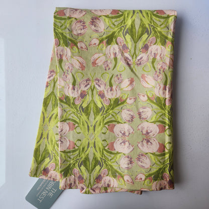 Linen Towel For Kitchen or bath "Mirrored Tulips" by Glass Muriel