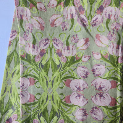 Linen Towel For Kitchen or bath "Mirrored Tulips" by Glass Muriel
