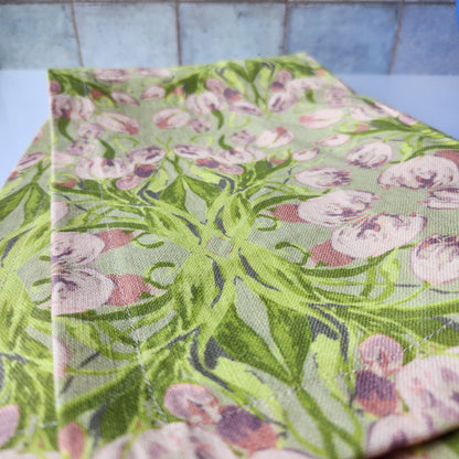 Linen Towel For Kitchen or bath "Mirrored Tulips" by Glass Muriel