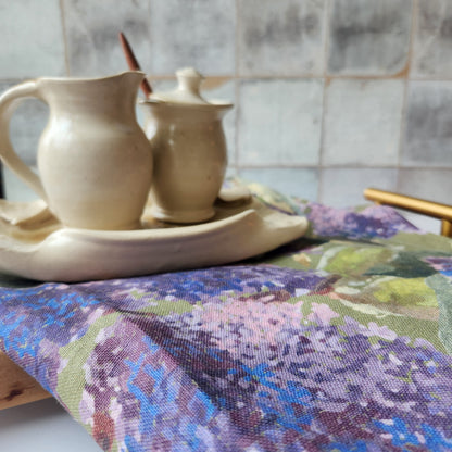 Linen Towel For Kitchen or Bath in "Lilac" by Glass Muriel