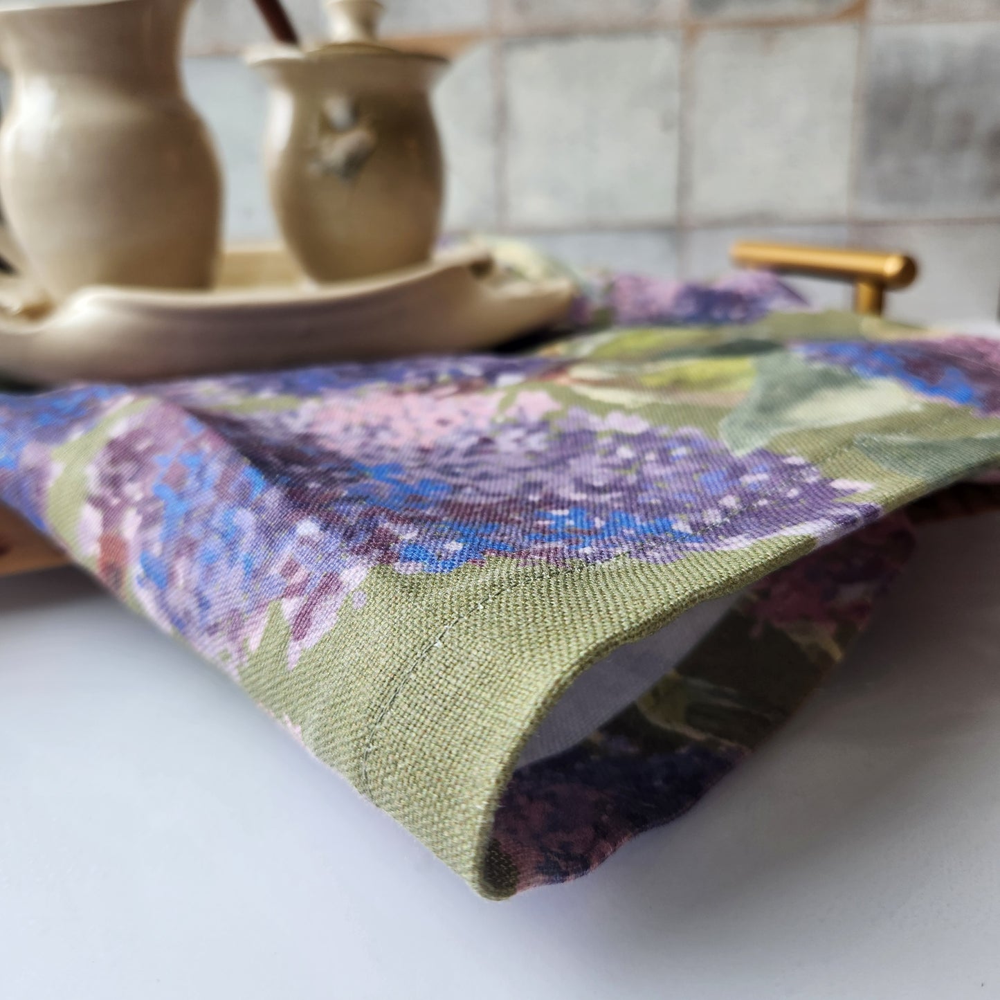 Linen Towel For Kitchen or Bath in "Lilac" by Glass Muriel