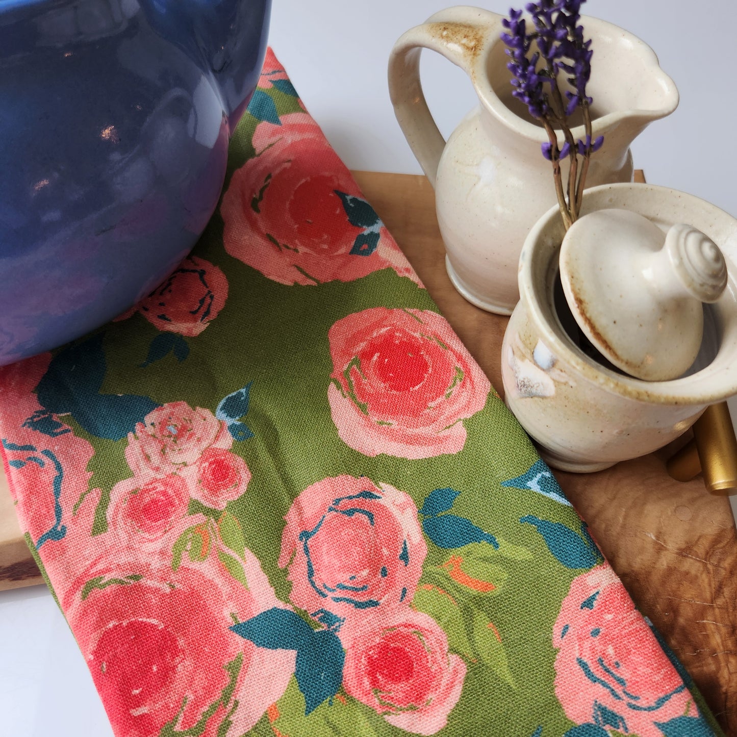 Linen Towel For Kitchen or Bath in "Rosette" by Glass Muriel