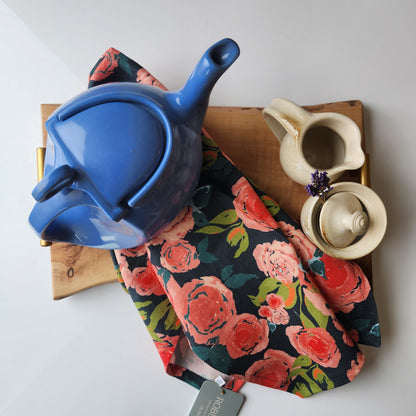 Linen Towel For Kitchen or Bath in "Rosette" by Glass Muriel