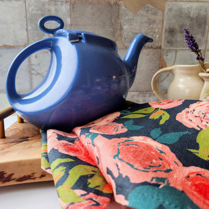 Linen Towel For Kitchen or Bath in "Rosette" by Glass Muriel