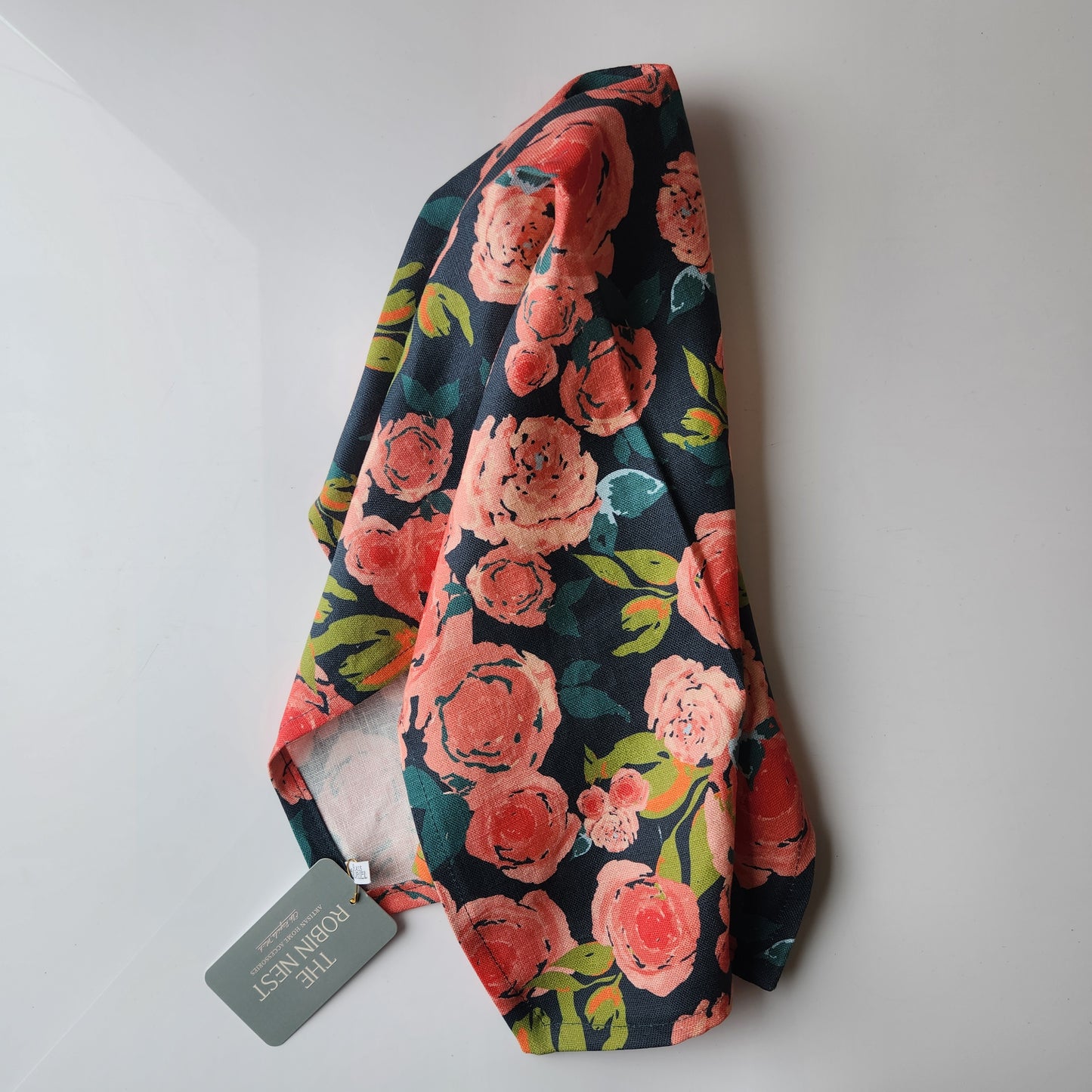 Linen Towel For Kitchen or Bath in "Rosette" by Glass Muriel
