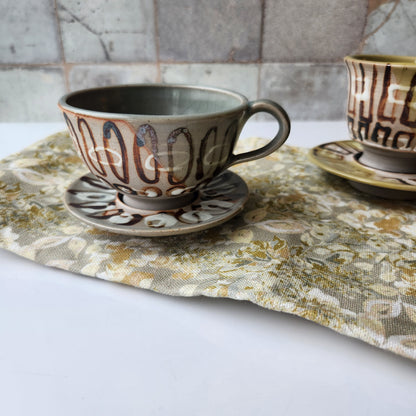 Linen Towel For Kitchen or bath "Summer Trellis" by Glass Muriel
