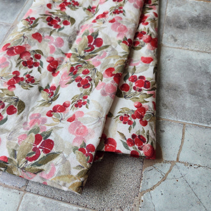 Linen Towel For Kitchen or Bath in "Cherry White" by Glass Muriel