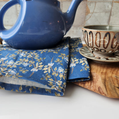 Linen Towel For Kitchen or Bath in "Deep Blueberry" by Glass Muriel